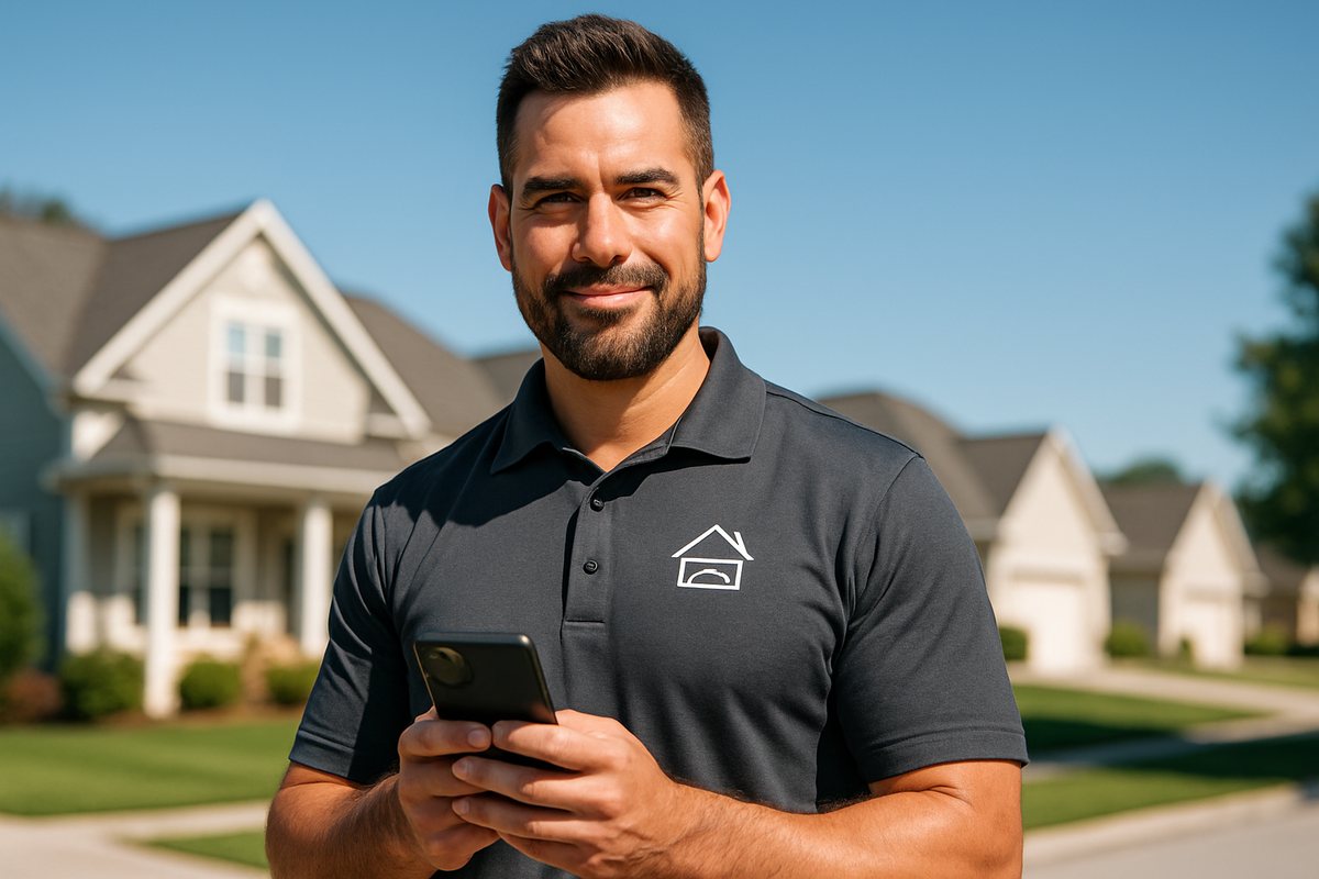 Roofing field rep with the app